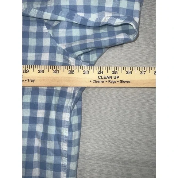 Vineyard Vines Slim Fit Whale Shirt Blue Check Long Sleeve‎ Button Up Size Large - Picture 7 of 8